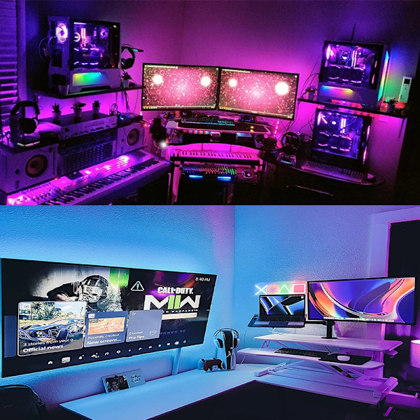 Hög kvalitet LED Strip Ljus RGB APP Kontroll Färgskiftande Ljus med 24 tangenter Fjärrkontroll Läge för Rumsdekoration Bluetooth RGB