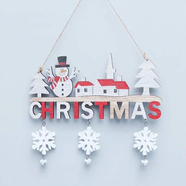 Trä Jul Hänge Dörr Hängande Ornament För Hem Vägg Jul Träd Dekor