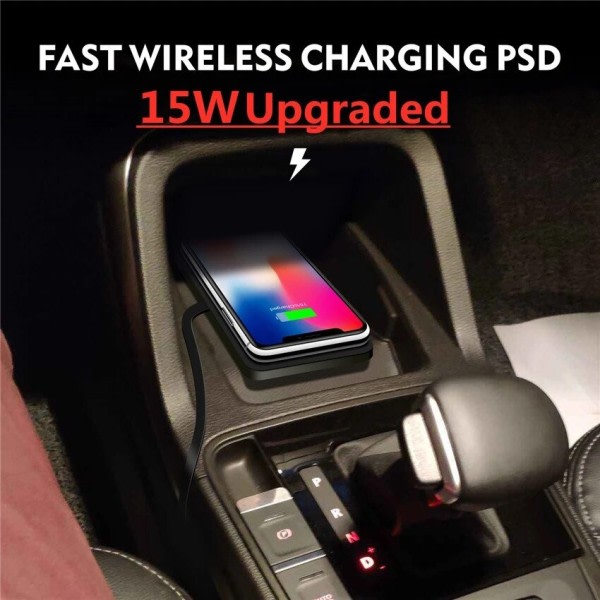 Bil trådløs oplader silikone skridsikker pude til iPhone 14 13 12 11 Samsung 15W bil trådløs telefon opladere
