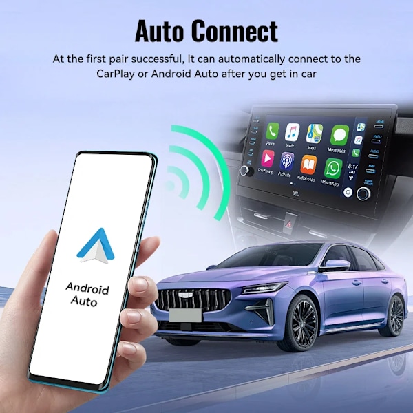 Wireless Android Auto Carplay Adapter 2 In 1 AI Box Car Wired To Wireless USB Dongle