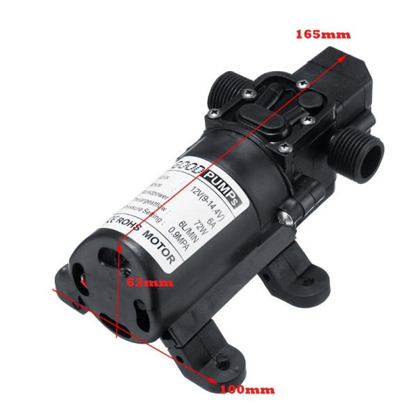 DC 12V 130PSI 6L/min Elektrisk Vatten Pump