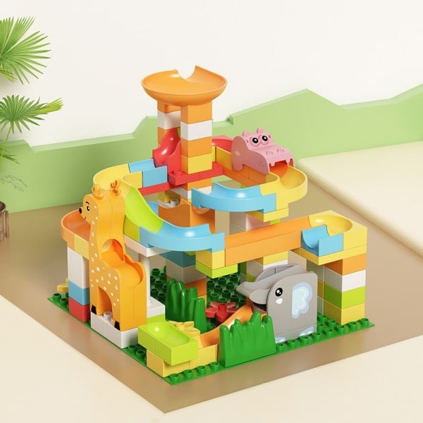 Marmor Race Run DIY Duplos Maze Balls Byggeklosser Trakt Slide Stor Size Klosser Pedagogisk baby leker