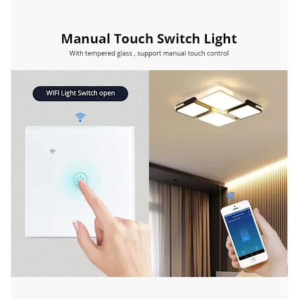 Tuya Wifi EU Smart Switcher 4 Gang Touch Light Switch