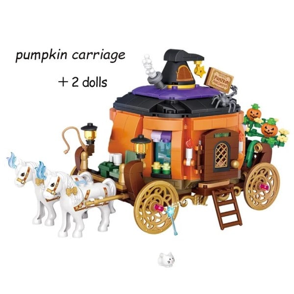 Bygge Blokk MOC Hut Hus Gresskar Happy Halloween Dekorasjon Klosser for Gutter Barn Leker Halloween Gave
