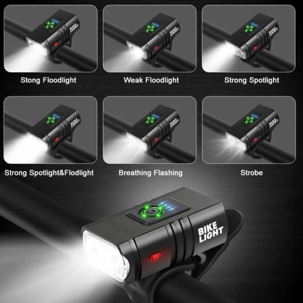Polkupyörä valo 1000LM USB ladattava virta näyttö MTB maasto maantie pyörä etu lamppu