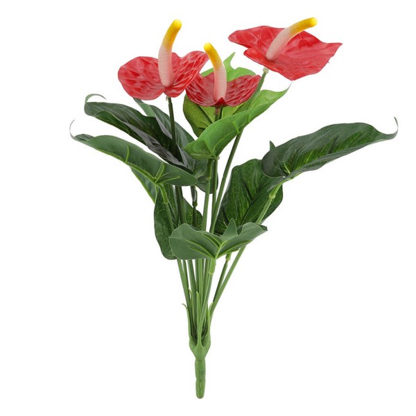 Kunstig Anthurium Blomster Blomster Dekor Hjem Kontor Plast Faske Blomster Ornament