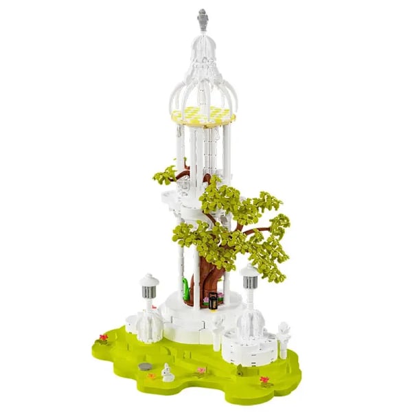 Mini 1420 stykker Utkikkstårn MOC Cape Fyrtårn Hus Bygning Blokk Gammal Tre Hvit Paviljong Klosser Leker