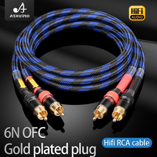 RCA kaapeli laadukas 4N OFC HIFI 2RCA uros uros ääni kaapeli