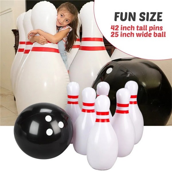Gigantisk oppblåsbar Bowling sett for barn voksne utendørs sport leker