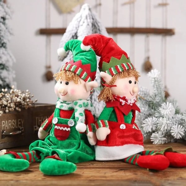 Jul plysch ben tomte docka prydnader pojkar och flickor tomte leksak dockor nyår hem dekorationer