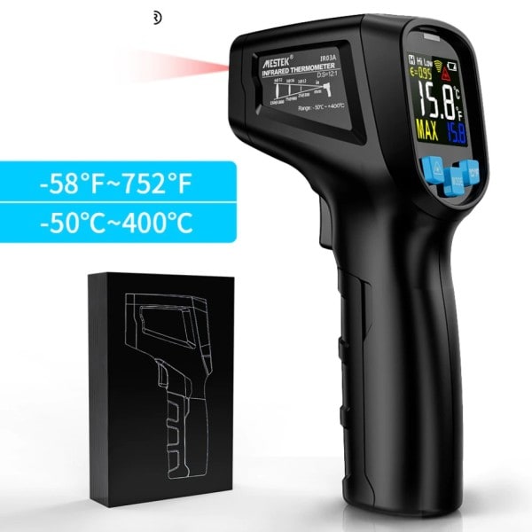 Infrarød termometer 800 grader eller 1472 Fahrenheit Høj temperatur meter