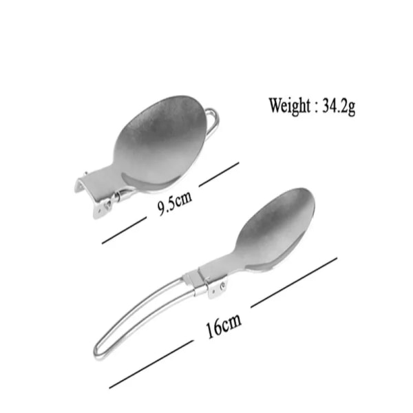 Camping gaffel ske Udendørs service foldbart Ultralight rustfrit stål sæt fade