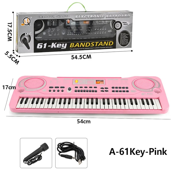 Elektronisk Piano Keyboard Bærbart 61 Keys Orgel med Mikrofon Utdanning Leker
