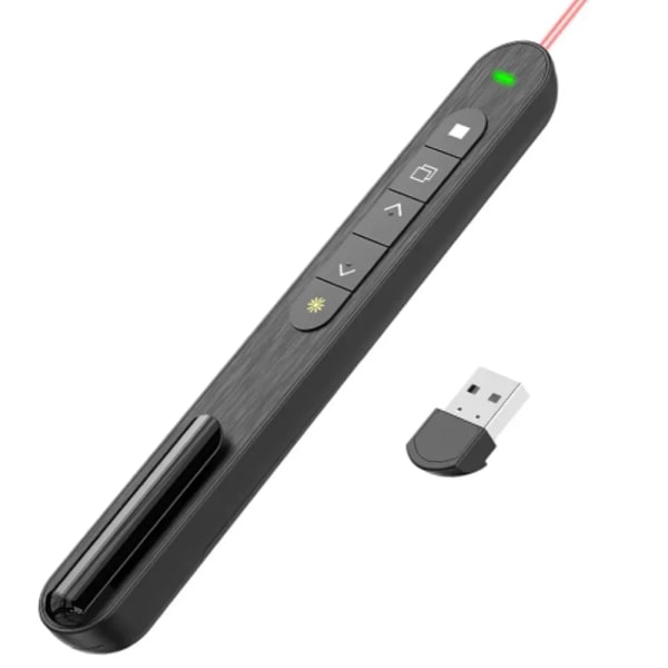 Langaton Esittäjä Punainen Laser Sivu Korvaus Kynä 2.4G RF äänenvoimakkuus Kaukosäädin PPT Esitys USB PowerPoint osoitin