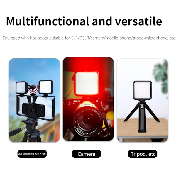 Korkea laatu premium Mini RGB Hot Boot Fill Light Live Fotography LED Kannettava Ilmakehä Kauneus Mobiili kamera tasku säädettävä