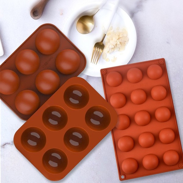 3D rund halv kule silikon form for kake diy baking sjokolade miljøvennlig kake form