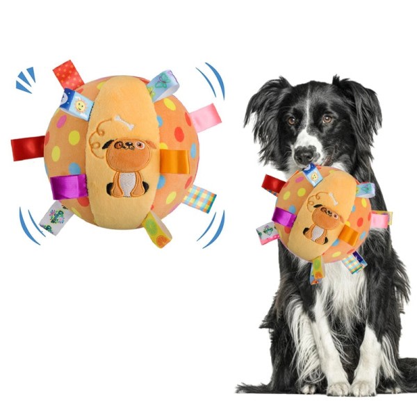 Interaktiv Ball Hund Leksak för Aggressiva Tuggare Träning Dekompress Bettålig Plysch Handtag Hund Leksaker