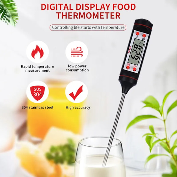 Kjøkken Mat Baking Digitalt Termometer Elektronisk Probe Type Digital Display Væske Grill Termometer