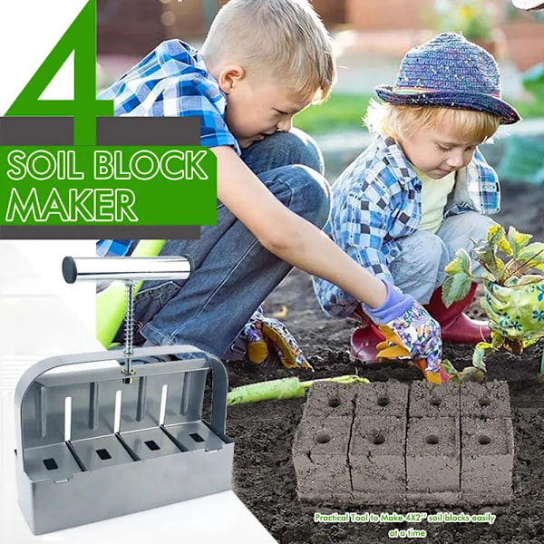 Handhållen Fröplanta Jord Blockmaker 2 Tum Jord Blockering Verktyg Används för Fröplantor Växthus Trädgård förnödenheter
