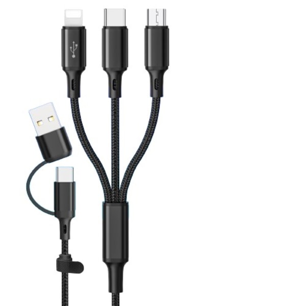 3 i1 laddning kabel multi usb port fler usb laddning sladd typ C mikro laddare mobil telefon kabel