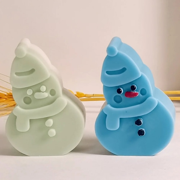 Genser jul snømann stearinlys silikon form skjerf snø dukke gips såpe laging sjokolade kake form