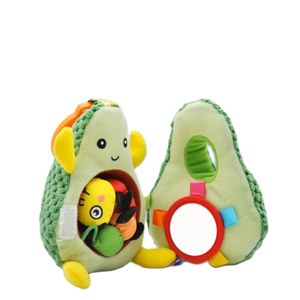 Baby klapvogn Legetøj Larver spiser frugt Hængende klapvogn Spiral Plush Please Dukke finger Udviklings Raller Legetøj