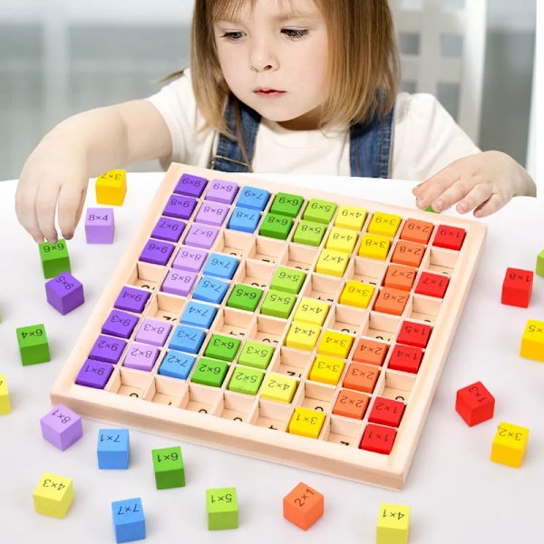 Montessori Utbildning Trä Leksaker För Barn Bebis leksaker 99 Multiplikation Bord Förskola Matematik Aritmetik Lärohjälpmedel