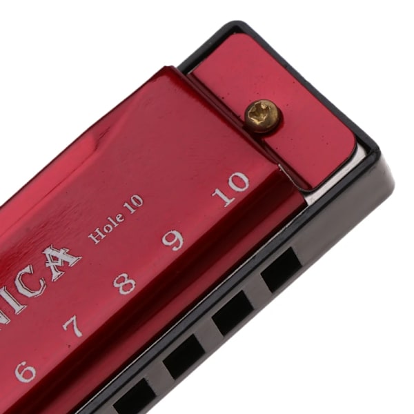 10 hål Key of Blues Harmonica Musikal Instrument Pedagogisk leksak med fodral