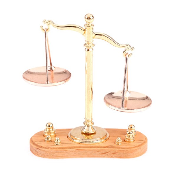 Docka hus miniatyr tillbehör mini balans skala modell leksak dekorativ