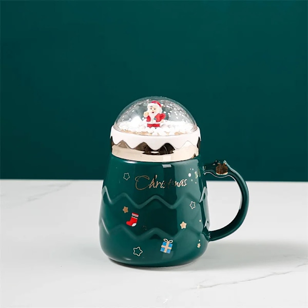 Jul Söt Jultomte Figuriner Keramik Bägare Kreativt Snöboll landskap Lock Muggar Jul present