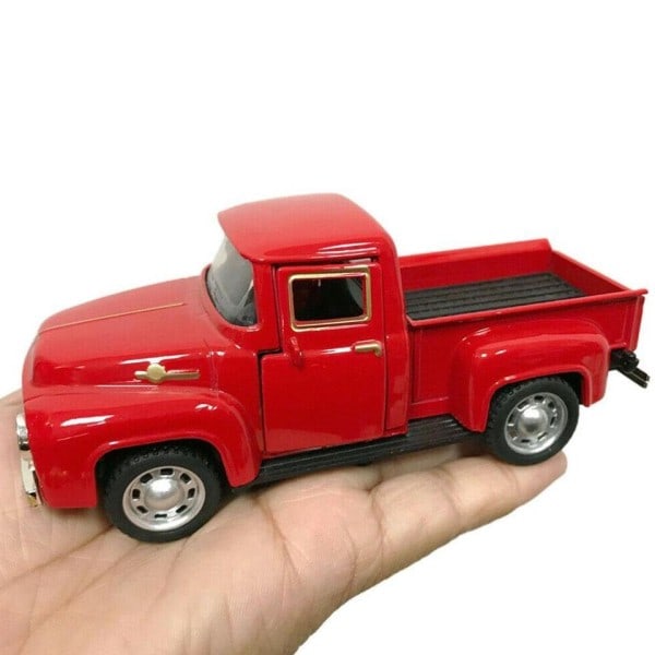 Punainen metalli kuorma-auto lelu vintage punainen mini pöytä koristelu
