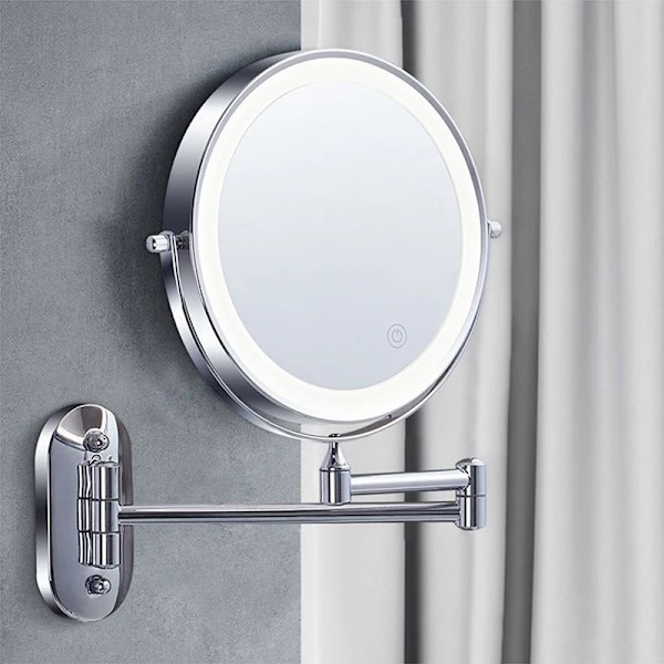 8-tommer Makeup Mirror Chrome 10x Magnifying Double Side USB Mirrors