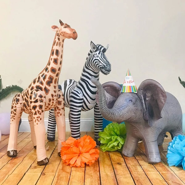 Stor Simulering Giraff Sebra Jungel Dyr Uppblåsbar Ballong