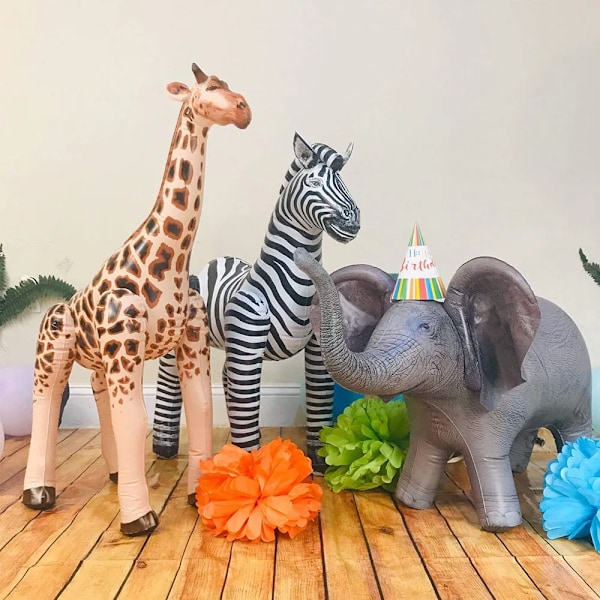 Stor Simulering Giraff Zebra Djungel Djur Uppblåsbar Ballong