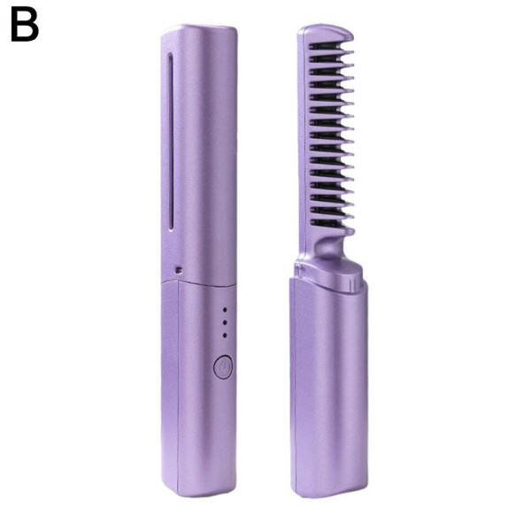 Wireless Professional Hår Rightener Curler Comb Rask Opvarming Negative Ion Rightening Curling Brush