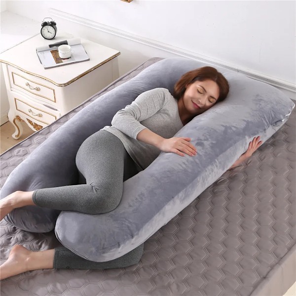 Graviditet pute 130*70cm sove midje pute for gravide kvinner