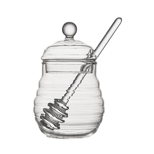 Glas Honeycomb Tank Køkken Værktøj Honning Opbevaring Beholder med Dipper