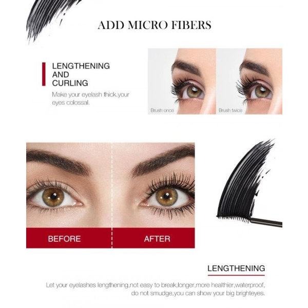 Silke fiber øjenvipper mascara vandtæt smudsikker naturligt materiale mascara lange øjenvipper extension øjen makeup