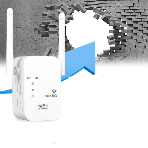 2,4G 5Ghz Trådlös WiFi Repeater Wi Fi Signal Booster 300M 1200Mbps WiFi Förstärkare 5G Wi-Fi Långräckvidd Extender