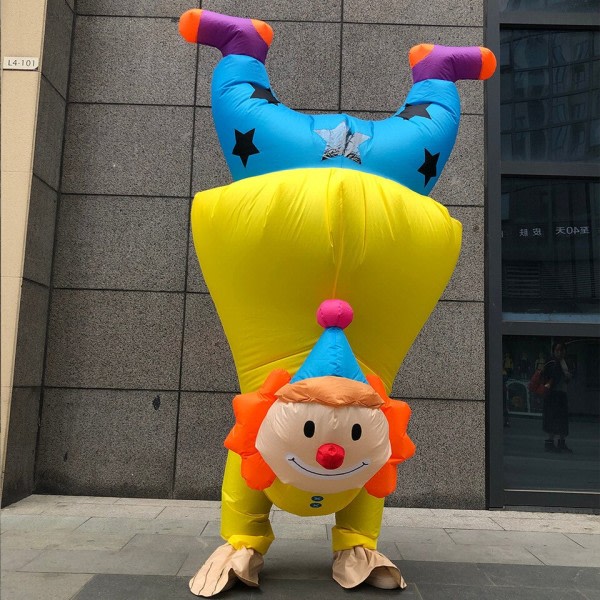 Upp och ner Clown Uppblåsbar Dräkt för vuxna män kvinnor dans fester