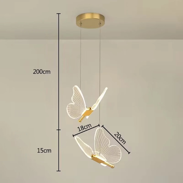 LED Hänge Ljus Armatur Fjäril Hängande Lampor