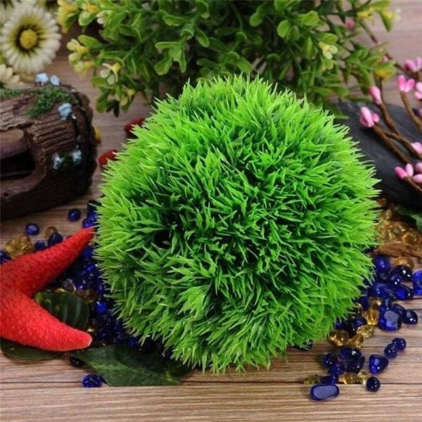 Kunstig Aquatic Plast Planter Akvarium Grass Ball Fisk Tank Ornament