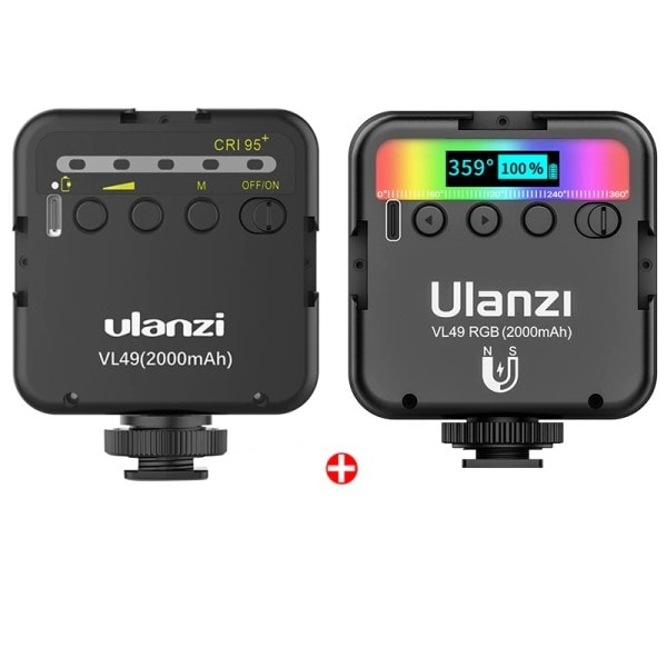 Mini LED Video Kontor Ljus 2000mAh 5500K Zoom Lighting Photographic Lighting U Light Vlog Fill Light