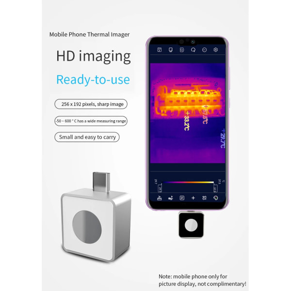 Infrarød Mobil Thermal Imager for Android Phone Type-C -15℃ - 600℃ PCB Circuit Repair IP65 Termographic Camera