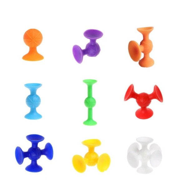 48 bitar Mjuka Byggnadsblock barn Gör-det-själv Pop squigz sucker Rolig Silicon block Modell Konstruktion Leksaker