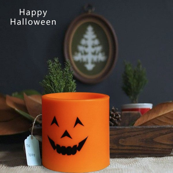 Halloween stearinlys lys LED fargerik lysestake bord plate dekorasjon gresskar fest stearinlys lys