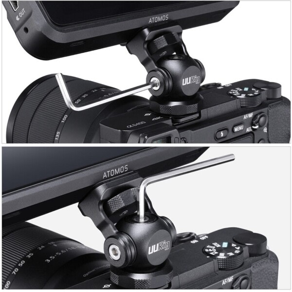 Vlogger Monitor Mount Adapter Kall Sko Balhead Monitor Fäste Mic hållare