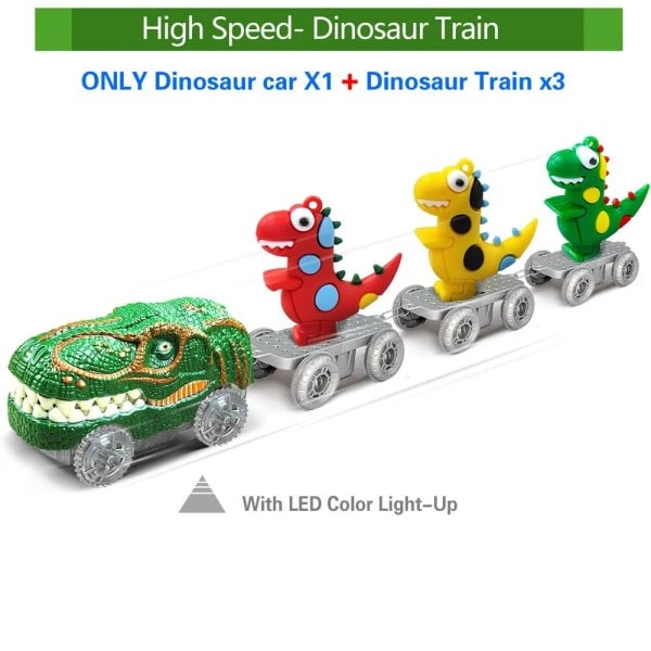 Jul Dinosaur Legetøj Create A Dinosaur World Road Race-Flexible Track Santa Claus Bil