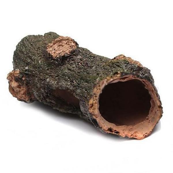Akvarium Ornament Hut Hull Tømmerstokk Tre Tunnel Hutte Fisk Tank Dekorasjon