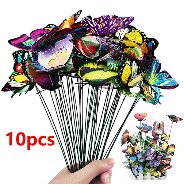 Hög kvalitet 24 bitar 3D Simulering Fjärilar Trädgård Gård Planter Färgglad Fjäril Stakes Decoracion Utomhus Dekor Blomma